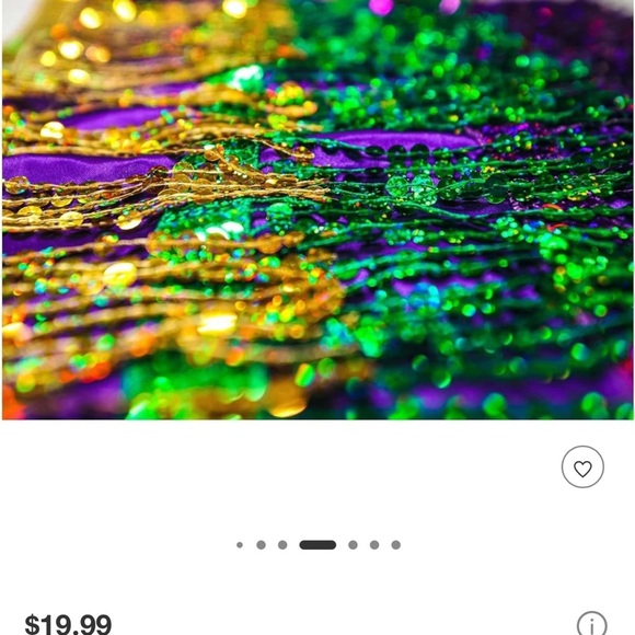 Sequin Mardi Gras Krewe Fringe Skirt in Purple & Gold & Green OS NWOT - Picture 3 of 7